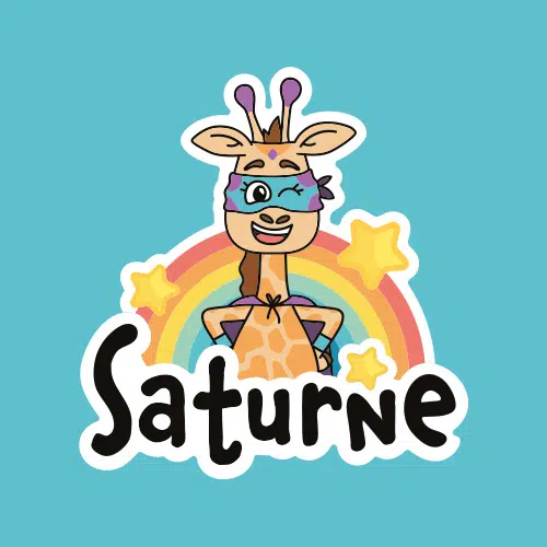 Graphisme de Saturne, la mascotte pour enfants