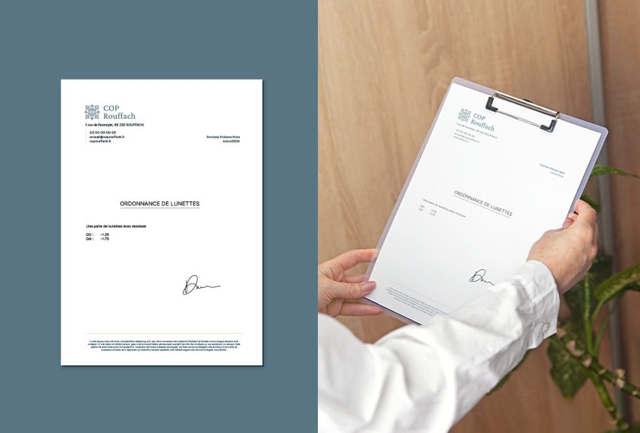 Ordonnance du Centre Ophtalmologique du Pays de Rouffach