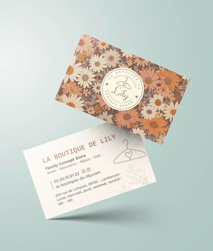 Création de la carte de visite de la boutique de Lily Lambersart