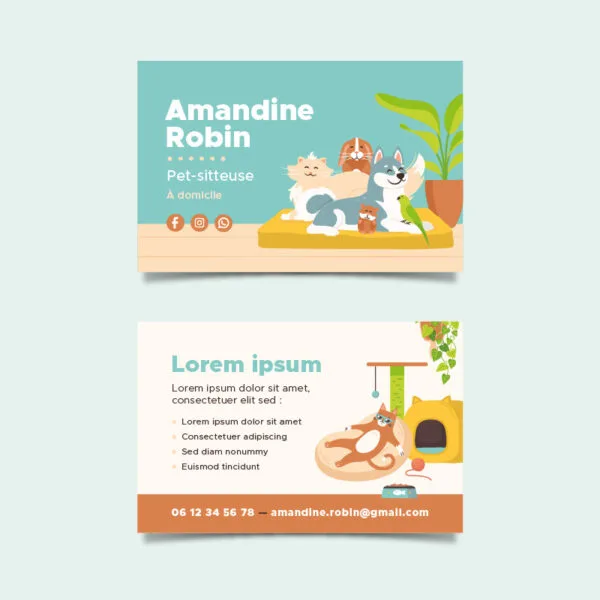 carte de visite pet sitting chill