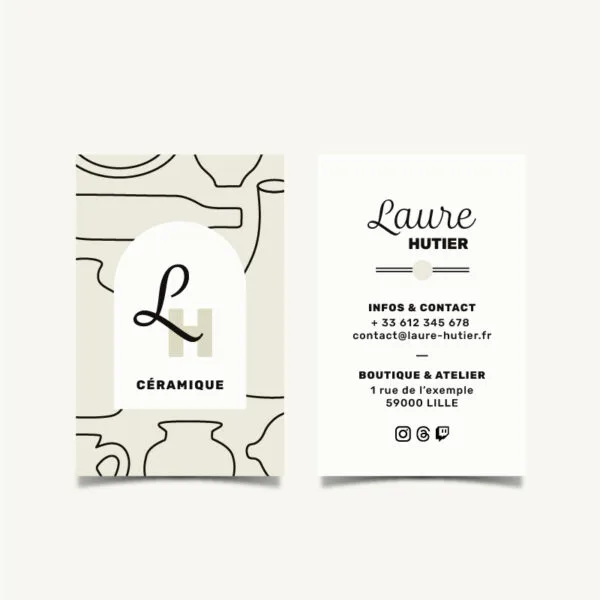 carte de visite atelier céramique