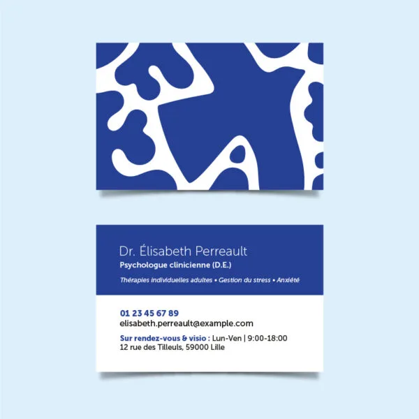 carte de visite envolée bleue