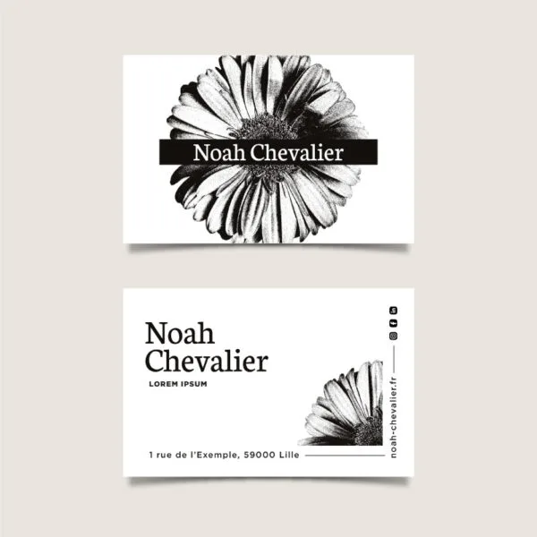 carte de visite gravure florale