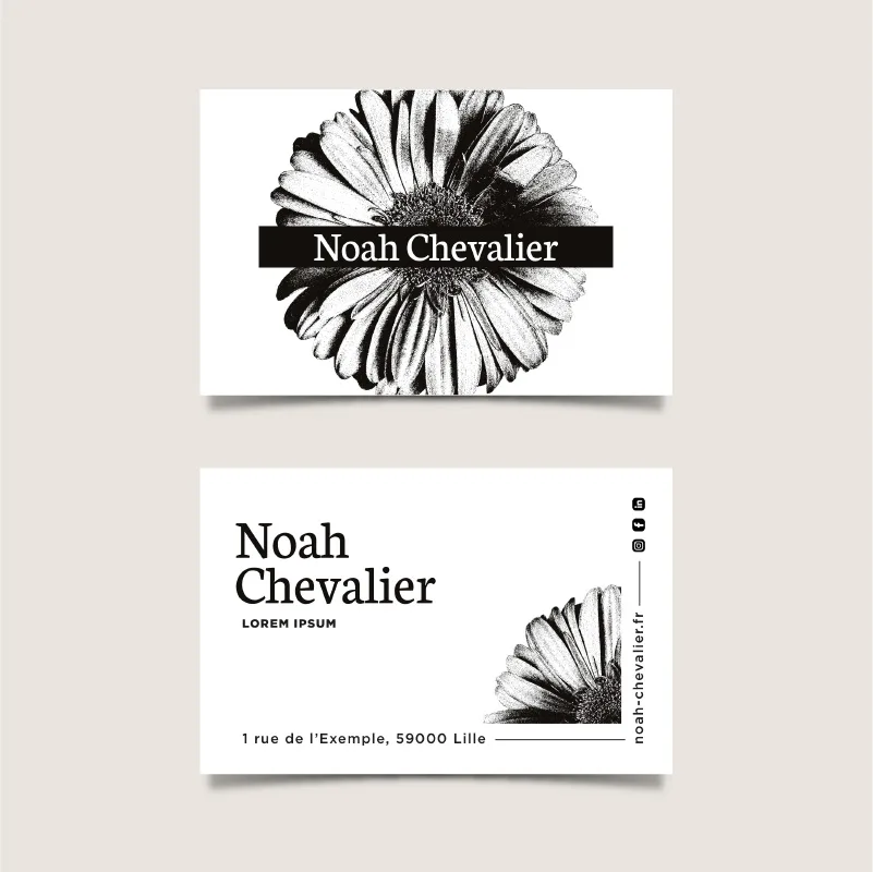 carte de visite gravure florale